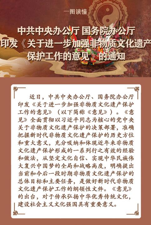 一圖讀懂：《關(guān)于進(jìn)一步加強(qiáng)非物質(zhì)文化遺產(chǎn)保護(hù)工作的意見(jiàn)》的通知